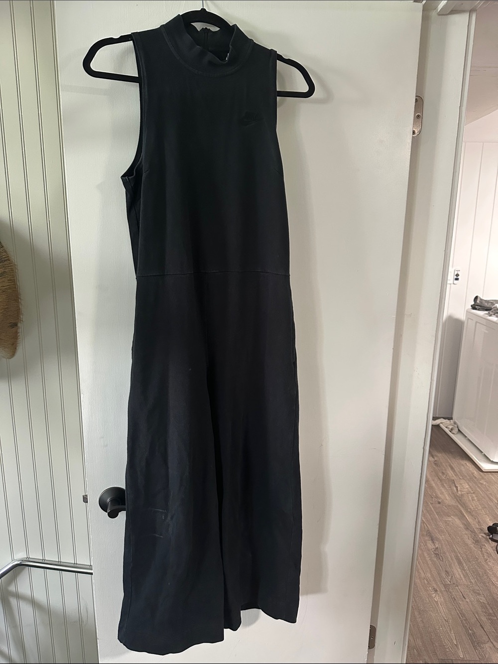 Nike Black Sleeveless Mock-Neck Wide-Leg Jumpsuit